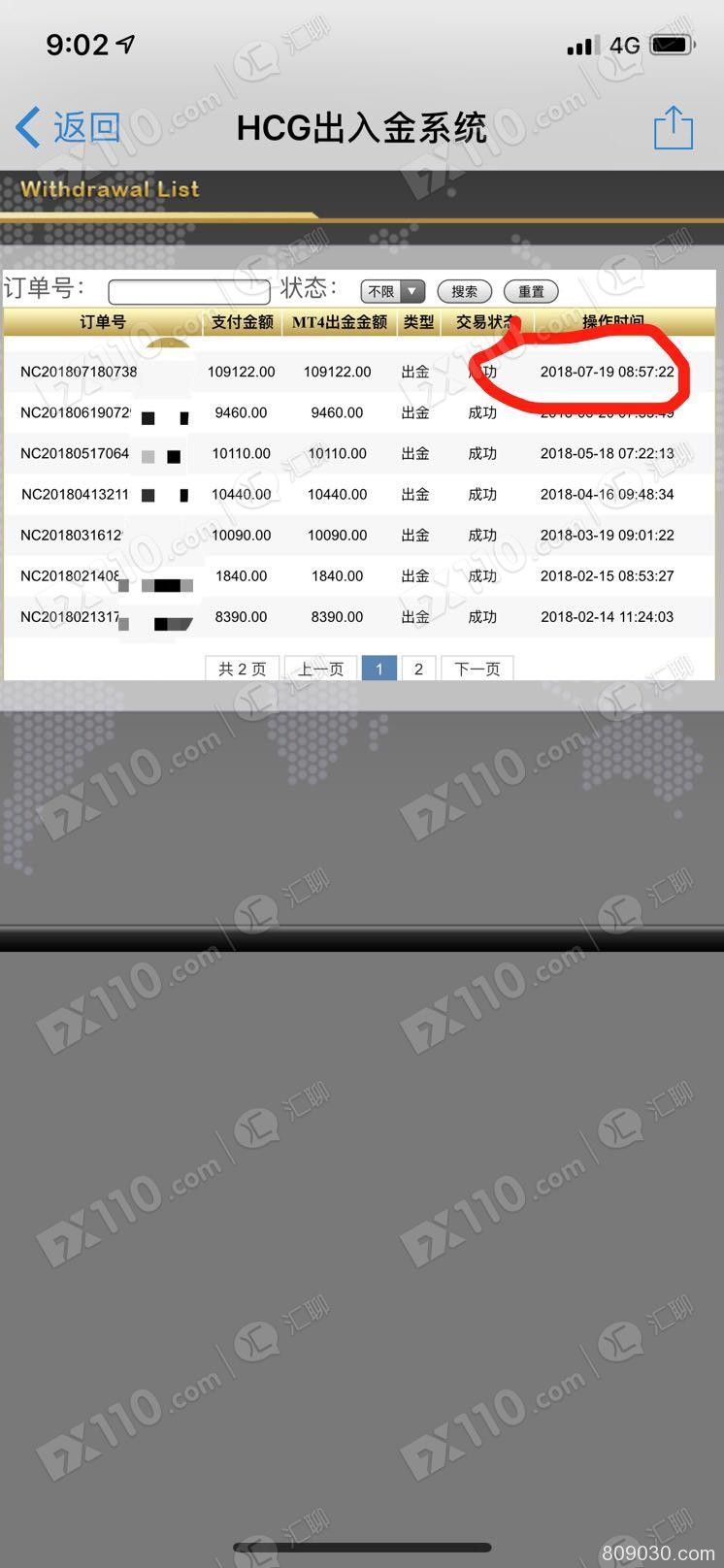 在HCG申请出金，快半年了一直未到账